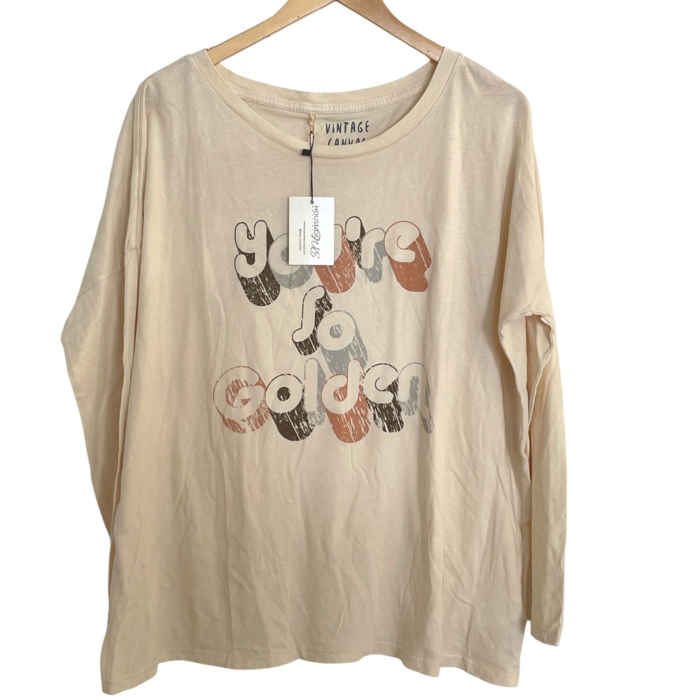 Vintage Canvas You're So Golden Graphic‎ Long Sleeve T-Shirt - Women's